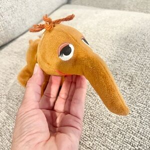 Vintage Sesame Street Snuffleupagus Bean Bag Plush Tyco 9" Plush Toy NWT